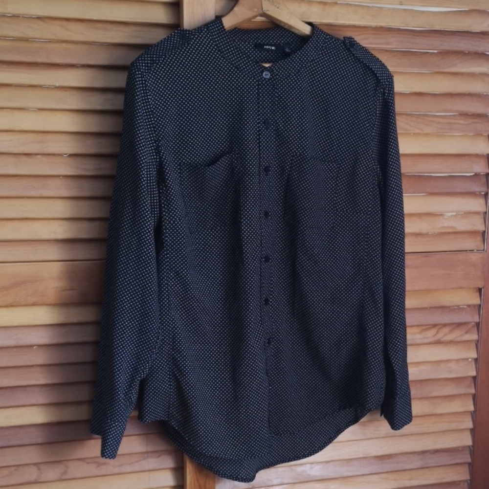 Apt 9 Work Office Military Details Button Blouse